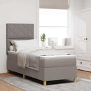 LED Box Spring Bed med hovedgærde Gråbrun 80 x 200 cm Stof - xlshop.dk