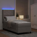 LED Box Spring Bed med hovedgærde Gråbrun 80 x 200 cm Stof - xlshop.dk