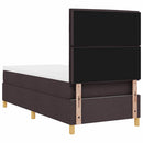 LED Box Spring Bed med hovedgærde Mørk Brun 100 x 200 cm Stof - xlshop.dk