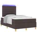 LED Box Spring Bed med hovedgærde Mørk Brun 120 x 190 cm Stof - xlshop.dk