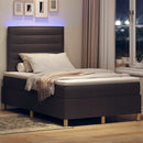 LED Box Spring Bed med hovedgærde Mørk Brun 120 x 190 cm Stof - xlshop.dk