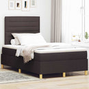LED Box Spring Bed med hovedgærde Mørk Brun 120 x 190 cm Stof - xlshop.dk