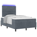 LED Box Spring Bed med hovedgærde Mørkegrå 120 x 190 cm Fløjl - xlshop.dk