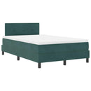 LED Box Spring Bed med hovedgærde Mørkegrøn 120 x 190 cm Fløjl - xlshop.dk