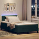 LED Box Spring Bed med hovedgærde Mørkegrøn 120 x 190 cm Fløjl - xlshop.dk