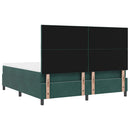 LED Box Spring Bed med hovedgærde Mørkegrøn 180 x 200 cm Fløjl - xlshop.dk