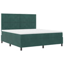 LED Box Spring Bed med hovedgærde Mørkegrøn 180 x 200 cm Fløjl - xlshop.dk