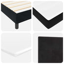 LED Box Spring Bed med hovedgærde Sort 160 x 200 cm Fløjl - xlshop.dk