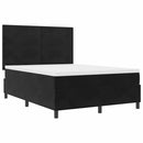 LED Box Spring Bed med hovedgærde Sort 160 x 200 cm Fløjl - xlshop.dk