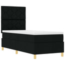 LED Box Spring Bed med hovedgærde Sort 80 x 200 cm Stof - xlshop.dk