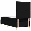 LED Box Spring Bed med hovedgærde Sort 80 x 200 cm Stof - xlshop.dk