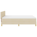 LED Box Spring Bed med LED-lysstrimler Creme 160 x 200 cm Stof - xlshop.dk
