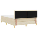 LED Box Spring Bed med LED-lysstrimler Creme 160 x 200 cm Stof - xlshop.dk