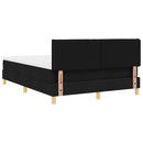 LED Box Spring Bed med LED-lysstrimler Sort 160 x 200 cm Stof - xlshop.dk