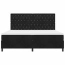 LED Box Spring Bed med madras Sort 200 x 200 cm Fløjl - xlshop.dk