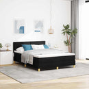 LED Box Spring Bed med pude Sort 160 x 200 cm Stof - xlshop.dk