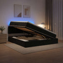 LED opbevarings seng med madras Sort 160 x 200 cm Fløjl - xlshop.dk