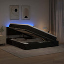 LED opbevarings seng med madras Sort 160 x 200 cm Stof - xlshop.dk