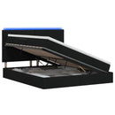 LED opbevarings seng med madras Sort 160 x 200 cm Stof - xlshop.dk
