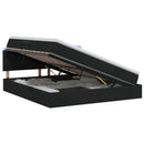 LED opbevarings seng med madras Sort 160 x 200 cm Stof - xlshop.dk