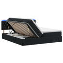 LED opbevarings seng med madras Sort 200 x 200 cm Fløjl - xlshop.dk