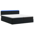 LED opbevarings seng med madras Sort 200 x 200 cm Fløjl - xlshop.dk