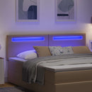 LED sengegavl Cappuccino 180 cm Faux læder - xlshop.dk
