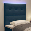 LED sengegavl med LED-lysstrimler med hovedgærde Blå 90 cm Stof - xlshop.dk