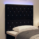 LED sengegavl med LED-lysstrimler Sort 100 cm Fløjl - xlshop.dk