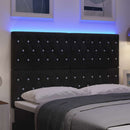 LED sengegavl med LED-lysstrimler Sort 144 cm Fløjl - xlshop.dk