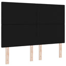 LED sengegavl med LED-lysstrimler Sort 160 cm Fløjl - xlshop.dk