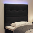 LED sengegavl med LED-lysstrimler Sort 80 cm Fløjl - xlshop.dk