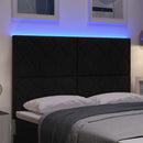 LED sengegavl Sort 160 cm Stof - xlshop.dk