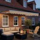 Manuel markise-ramme med LED-lys Gul og Hvid 3 x 2 m - xlshop.dk