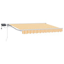 Manuel markise-ramme med LED-lys Gul og Hvid 3 x 2 m - xlshop.dk