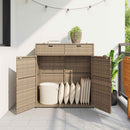 opbevaringsskab til haven 105x55x113 cm polyrattan beige - xlshop.dk