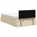 Ottoman seng med madras Cremefarvet 120 x 190 cm Stof - xlshop.dk