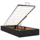 Ottoman seng med madras med hovedgærde 2 stk. Sort Stof - xlshop.dk