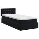 Ottoman seng med madras med hovedgærde Sort 100 x 200 cm Fløjl - xlshop.dk