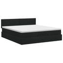 Ottoman seng med madras med hovedgærde Sort 160 x 200 cm Stof - xlshop.dk
