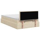 Ottoman seng med madras og LED Cremefarvet 120 x 190 cm Stof - xlshop.dk