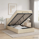 Ottoman seng med madras og LED Cremefarvet 120 x 190 cm Stof - xlshop.dk