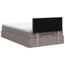 Ottoman seng med madras og LED Gråbrun 120 x 190 cm Stof - xlshop.dk