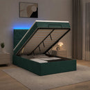 Ottoman seng med madras og LED Mørkegrøn 120 x 200 cm Fløjl - xlshop.dk