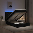 Ottoman seng med madras og LED Sort 120 x 190 cm Fløjl - xlshop.dk