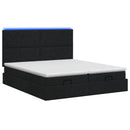 Ottoman seng med madras og LED Sort 160 x 200 cm Stof - xlshop.dk