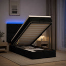 Ottoman seng med madras og LED Sort 80 x 200 cm Stof - xlshop.dk