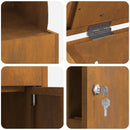 Pakke drop boks med dør Rusten 47,5 x 38 x 59 cm Cortenstål - xlshop.dk