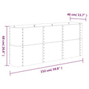 plantekasse 152x40x68 cm galvaniseret stål brun - xlshop.dk