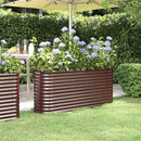 plantekasse 152x40x68 cm galvaniseret stål brun - xlshop.dk